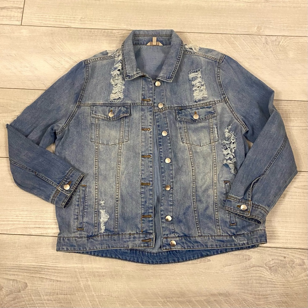 distressed jean jacket